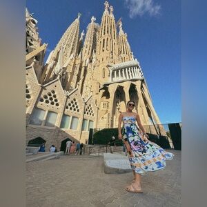 Colorful print maxi dress